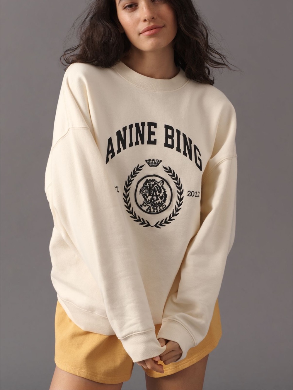 NWT Anine Bing Miles Sweatshirt - Cream, L
